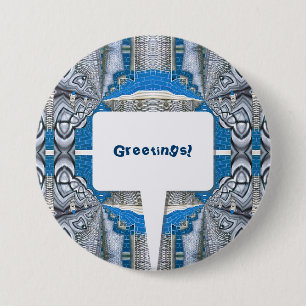 Macaron Rond 7,6 Cm Motif et texte fractionné psychédélique