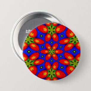 Macaron Rond 7,6 Cm Motif Floral Rouge mou