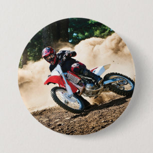 Macaron Rond 7,6 Cm Motocross