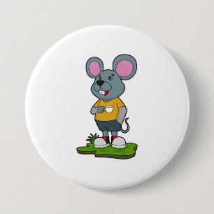 Macaron Rond 7,6 Cm Mouse with Coffee cup