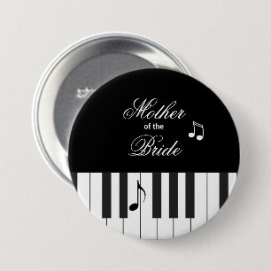 Macaron Rond 7,6 Cm Musiciens créatifs Piano Keys Mariage