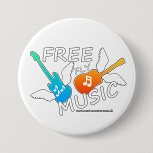 Macaron Rond 7,6 Cm Musique de vol gratuite