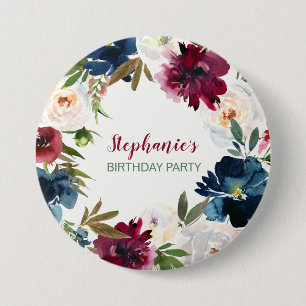 Macaron Rond 7,6 Cm Naissance des fleurs de la marine de Bourgogne