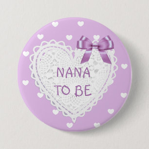 Macaron Rond 7,6 Cm Nana à être bouton de baby shower de coeurs