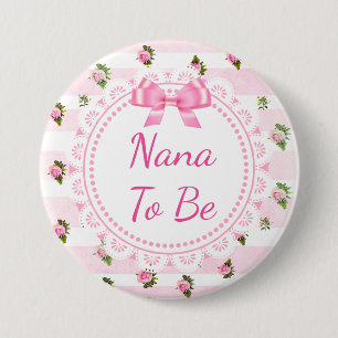 Macaron Rond 7,6 Cm Nana to Be Baby shower Bouton Roses roses roses