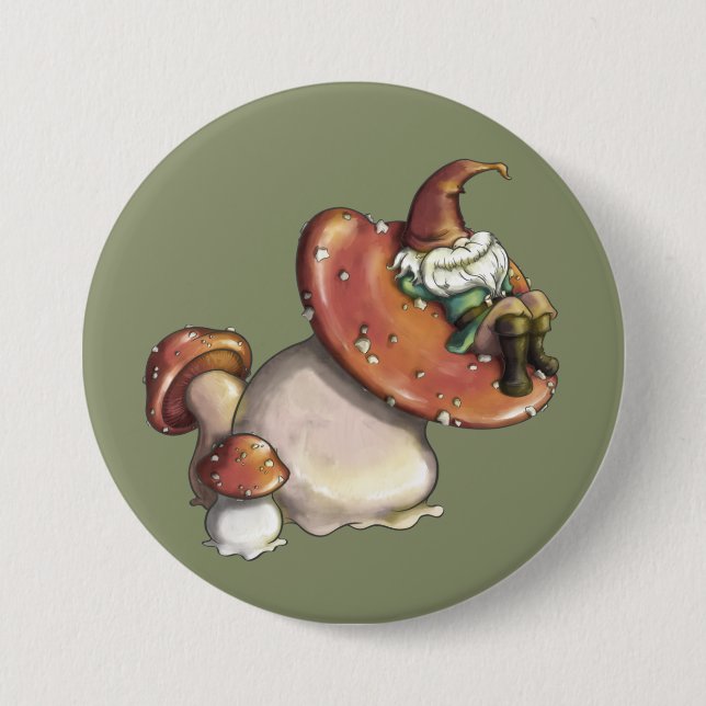 Macaron Rond 7,6 Cm Napping Gnome (Devant)