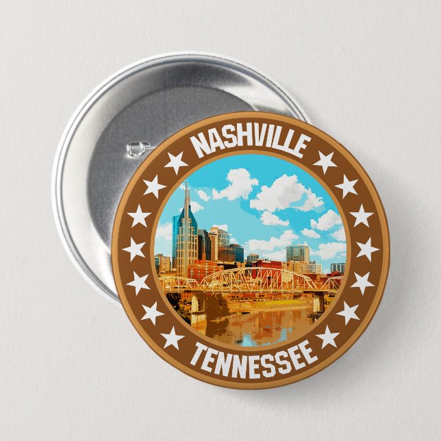 Macaron Rond 7,6 Cm Nashville (Devant & derrière)