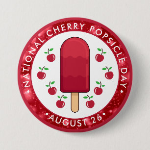 Macaron Rond 7,6 Cm National Cherry Popsicle Day