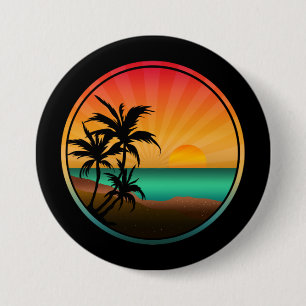 MACARON ROND 7,6 CM NATURE PLAGE ÉTÉ