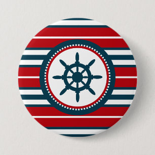 Macaron Rond 7,6 Cm Nautical design