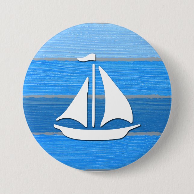 Macaron Rond 7,6 Cm Nautical themed design (Devant)
