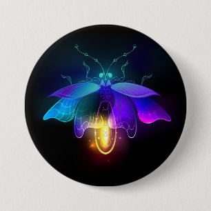 Macaron Rond 7,6 Cm Neon Firefly sur noir