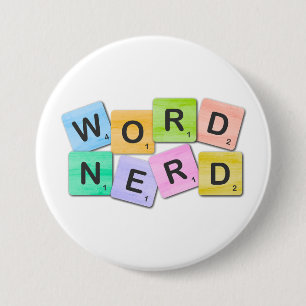 Macaron Rond 7,6 Cm Nerd du Mot Coloré
