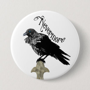 Macaron Rond 7,6 Cm Nevermore Raven