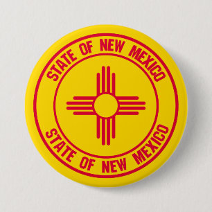 Macaron Rond 7,6 Cm New Mexico Round Emblem