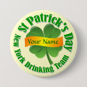 Macaron Rond 7,6 Cm New York drinking team St Patrick's