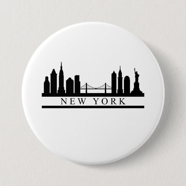 Macaron Rond 7,6 Cm New York Skyline (Devant)