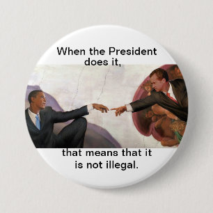 Macaron Rond 7,6 Cm Nixon et Obama : Âme s?ur