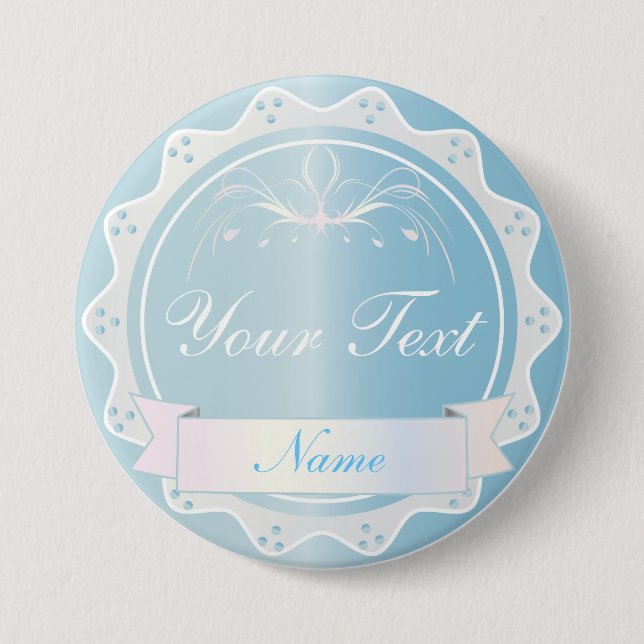 Macaron Rond 7,6 Cm Noce bleu-clair (Devant)