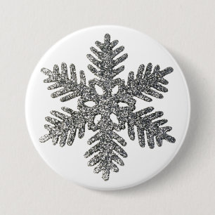 Macaron Rond 7,6 Cm Noël Fête Silencieux Snowflake Star Design
