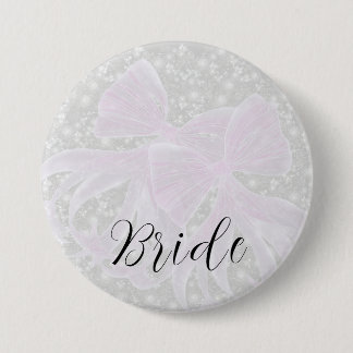 Macaron Rond 7,6 Cm Nœuds en tulle rose Coquette-Brides Bouton