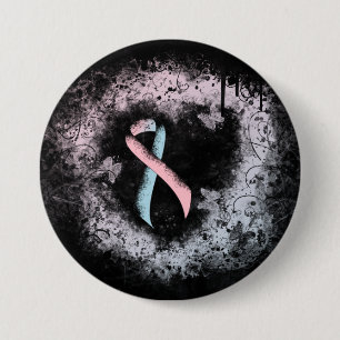 Macaron Rond 7,6 Cm Noir rose et bleu clair Ribbon Sensibilisation Gru