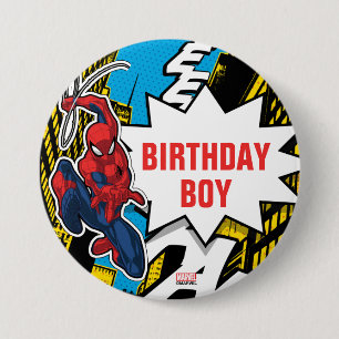 Macaron Rond 7,6 Cm Nom personnalisé Spider-Man Anniversaire