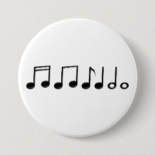 Macaron Rond 7,6 Cm Notes musicales