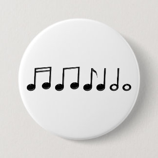 Macaron Rond 7,6 Cm Notes musicales