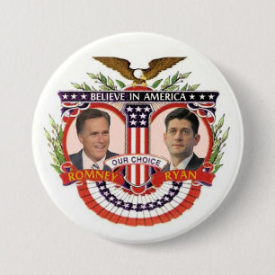 Macaron Rond 7,6 Cm Notre choix : Romney/Ryan