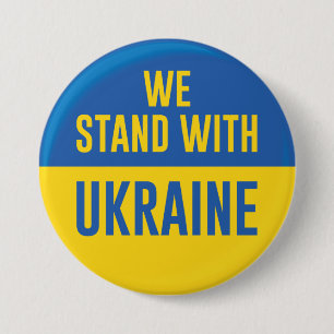 Macaron Rond 7,6 Cm Nous Sommes Avec L'Ukraine