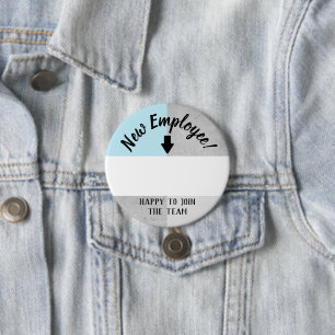 Macaron Rond 7,6 Cm Nouveau bouton de nom d'accueil des employés