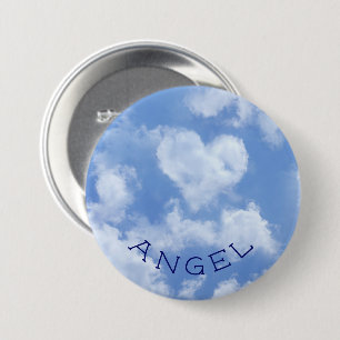 Macaron Rond 7,6 Cm Nuage en forme de coeur Lovely Blue Modèle Élégant