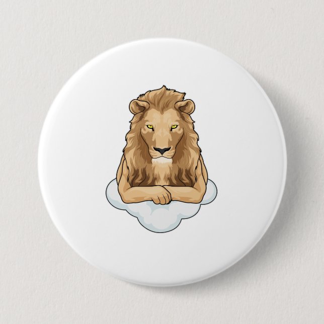 Macaron Rond 7,6 Cm Nuages de Lion (Devant)