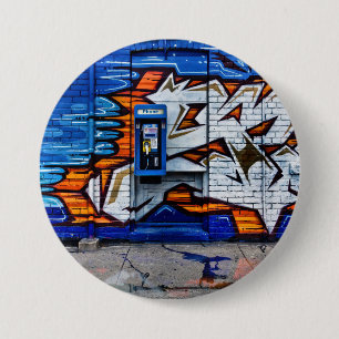 Macaron Rond 7,6 Cm Numéro de cabine de téléphone 12 - Réflexion de la