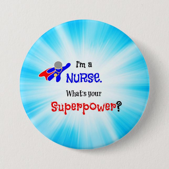 Macaron Rond 7,6 Cm Nurse Superhero (Devant)