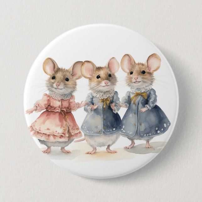Macaron Rond 7,6 Cm Nutcracker Ballet Mice  (Devant)