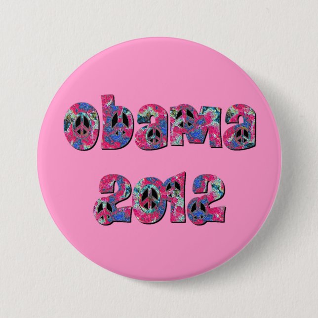 Macaron Rond 7,6 Cm Obama 2012 (Devant)