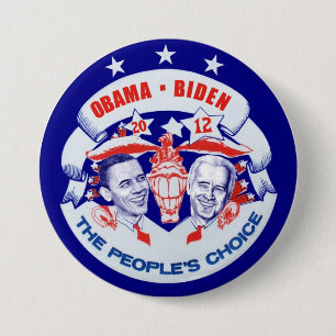Macaron Rond 7,6 Cm Obama Biden 2012