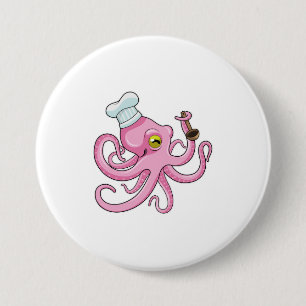 Macaron Rond 7,6 Cm Octopus comme cuire avec cuillère en bois