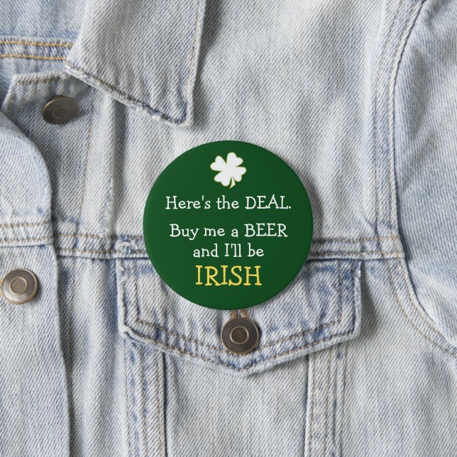 Macaron Rond 7,6 Cm Offre de bière irlandais (En situation)