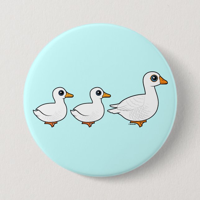 Macaron Rond 7,6 Cm Oie de canard de canard domestique (Devant)