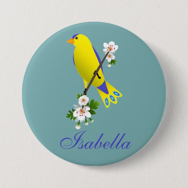 Macaron Rond 7,6 Cm Oiseaux (Devant)
