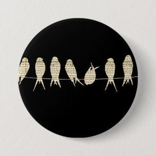 Macaron Rond 7,6 Cm Oiseaux de musique