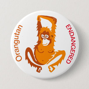 Macaron Rond 7,6 Cm Orangutan - bouton