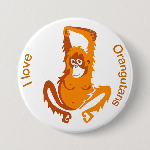 Macaron Rond 7,6 Cm Orangutan - bouton