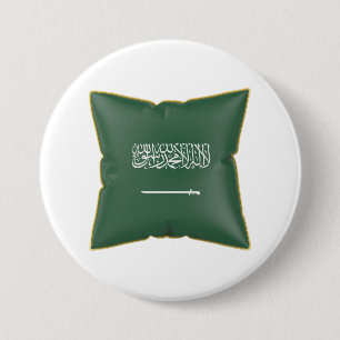 Macaron Rond 7,6 Cm Oreiller avec le drapeau de l'Arabie saoudite