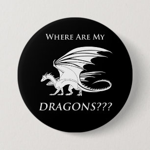 Macaron Rond 7,6 Cm Où sont mes dragons ? ? ?