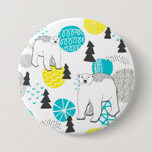 Macaron Rond 7,6 Cm Ours polaire
