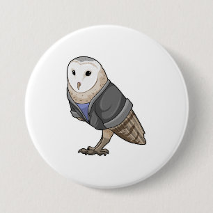Macaron Rond 7,6 Cm Owl comme secrétaire